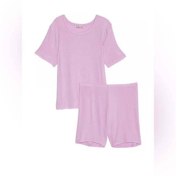 NWT Victoria’s Secret Ribbed Modal Tee Shorts Set in Violet Sugar Size XXL - Picture 3 of 4
